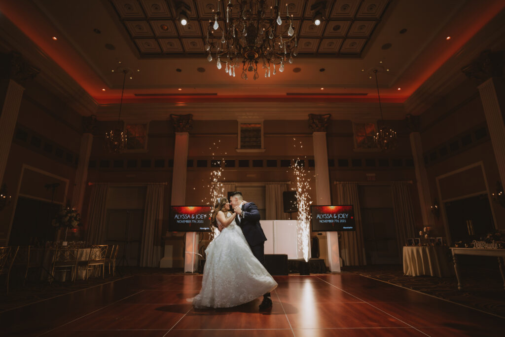 Bride and groom first dance at Somerset NJ wedding venue