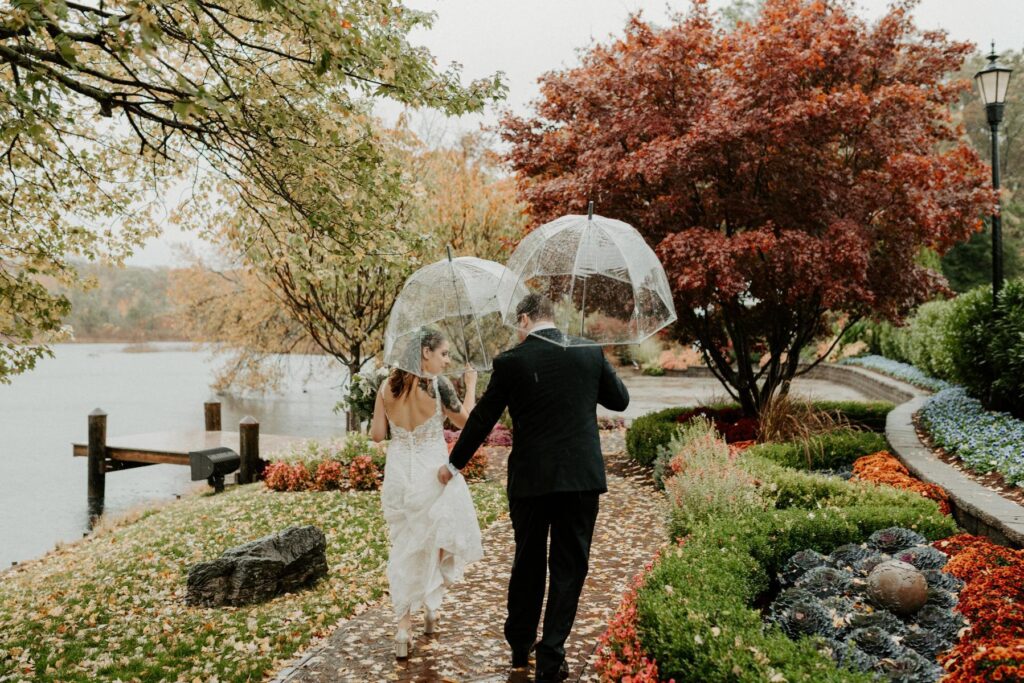 Bride and groom at the New Jersey Wedding Venue The Mill Lakeside Manor