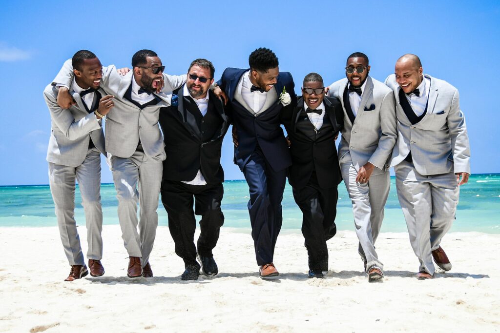 Groom and groomsmen on Castaway Cay