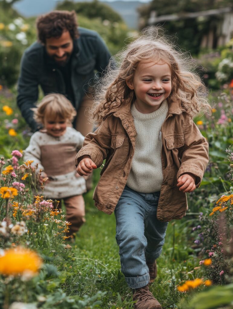 little girl running in a field of flowers. Essential Tips for a Fun and Fabulous Family Photo Session. 