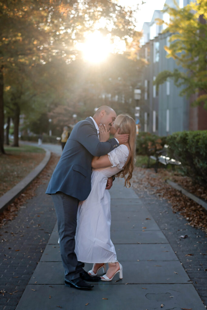 couple close together and kissing