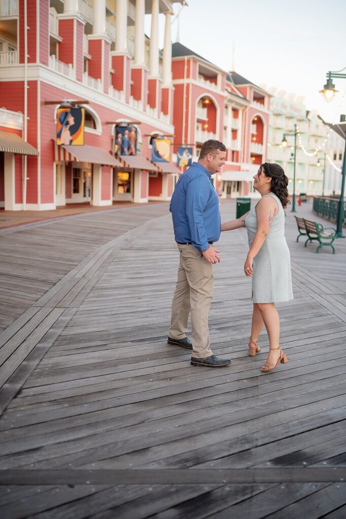 couple dancing at disney's boardwalk