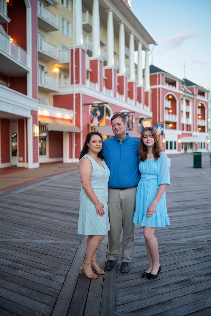 family photo at disney's boardwalk