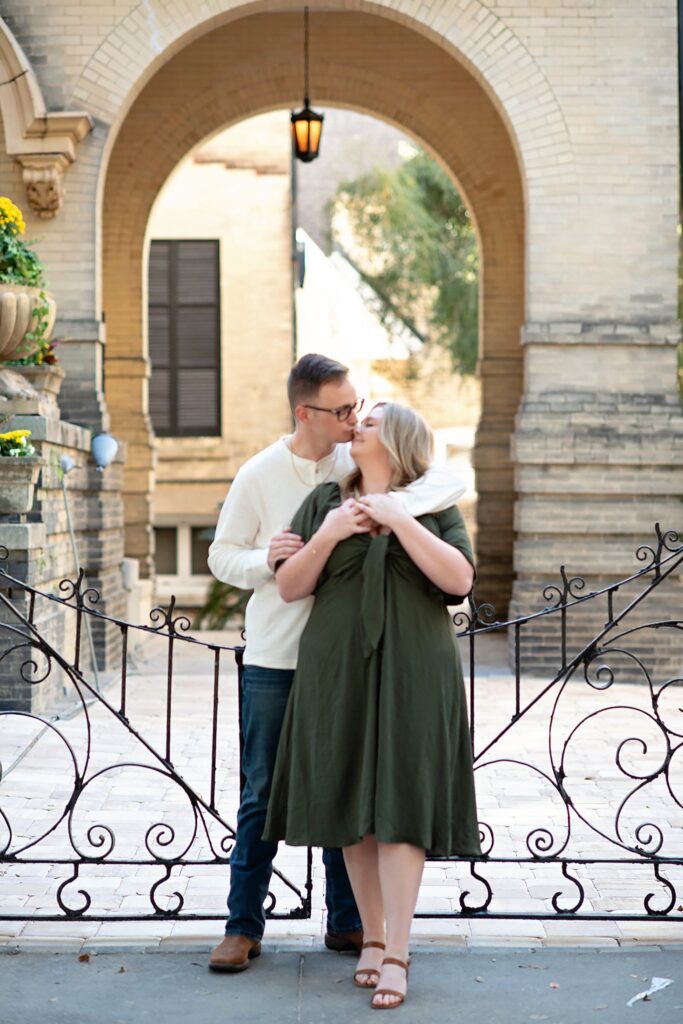 couple posing at their savannah georgia engagement photos