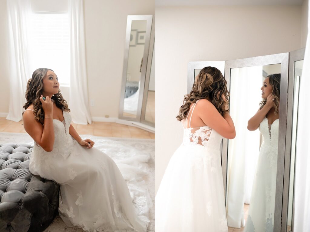 bride getting ready creative wedding photos