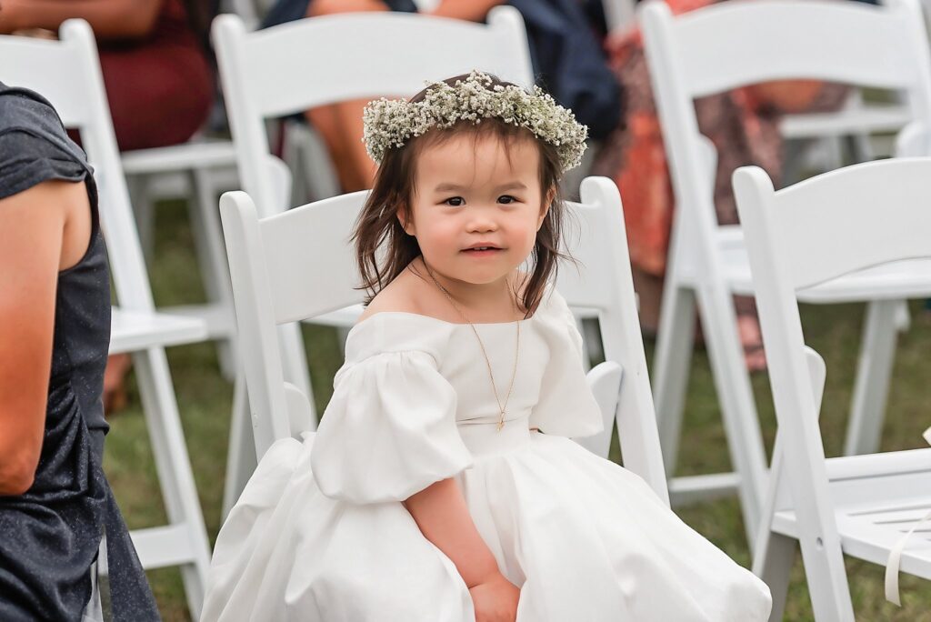 flower girl at the ceremony at valley view