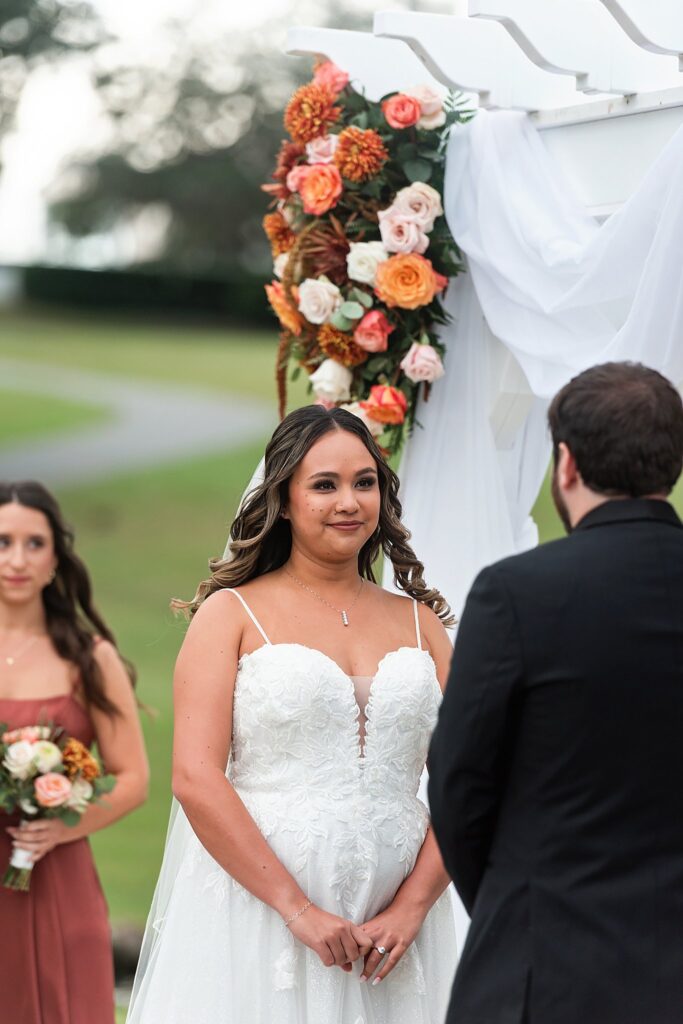 bride at the alter